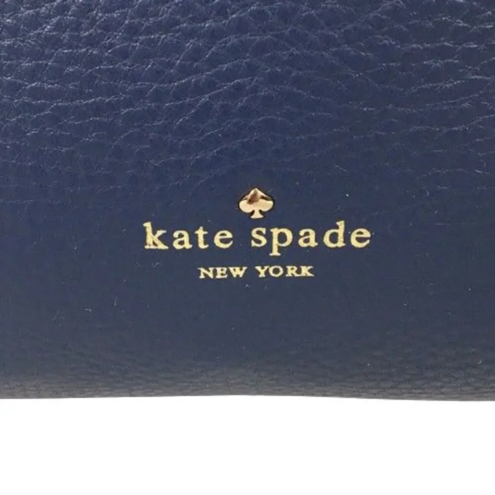 Kate Spade Charles Street Small Haven Navy Blue Leather Hobo Handbag Purse Bag